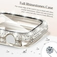 thumbnail image 4 of 2-in-1 Waterproof Bling Case for Apple Watch Series 6/5/4/SE 44mm Screen Protector Case, Diamond Protective Face Cover iWatch Series 6/5/4/SE 44mm Crystal Rhinestone Bumper Accessories Women,Starlight, 4 of 5
