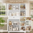 thumbnail image 2 of Homfa Kitchen Pantry Storage Cabinet, 68" Food Pantry Cabinet with Drawer and Door Shelf, 6 Door Freestanding Cupboard Buffet for Dining Room, White, 2 of 8