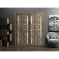 thumbnail image 3 of Sliding Closet Double Bi-fold Doors | Quadro 4088 Cognac Oak with Frosted Glass, 3 of 5