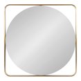 thumbnail image 2 of Kate and Laurel Nobles Modern Square Mirror, 24 x 24, Gold, Decorative Square Wall Decor with an Inset Round Mirror, 2 of 8