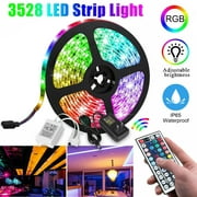 INC 16.4ft/5M 300LED RGB Muliticolor Changing Flexible LED Rope Lights TV Backlight Tape Strip Light Kit Waterproof with 44Key IR Remote Control, 8-brightness Level, Memory function, 12V Power Supply