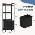 thumbnail image 2 of Simenmax 4-Tier Bookshelf, Floor Standing Storage Rack with Fabric Drawer, Space-Saving Bookcase for Bedroom Living Room Home Office,Black, 2 of 8