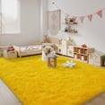 thumbnail image 6 of Janvonne Fluffy Area Rugs for Living Room,Bedroom,Dorms,6x9ft Soft Shaggy Sofa-side Carpet, Home Decor Aesthetic,Bright Yellow, 6 of 8