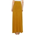 thumbnail image 3 of Made by Johnny Women's Solid Maxi Skirt with Elastic Waist Band XS MUSTARD, 3 of 6
