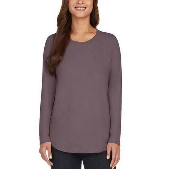 Matty M Ladies' Curved Hem Tunic Top, Plum Large