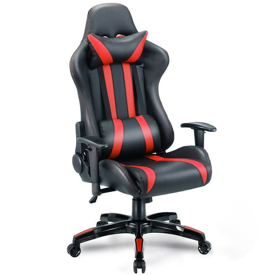 Costway Executive Racing Style High Back Reclining Chair Gaming Costway Executive Racing Style High Back Reclining Chair Gaming Office Computer Black Red