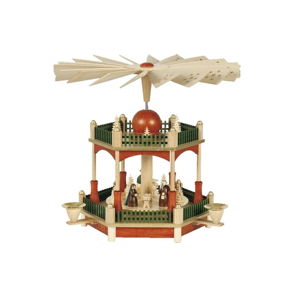 Alexander Taron 13" Christmas 2-Tier Holy Family Nativity Scene Candle Holder