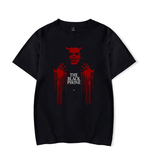 Black Phone Movie Merch Horror Graphic Printed Character Tee T-Shirt Blood Hand Unisex Short Sleeve Jumpers Streetwear
