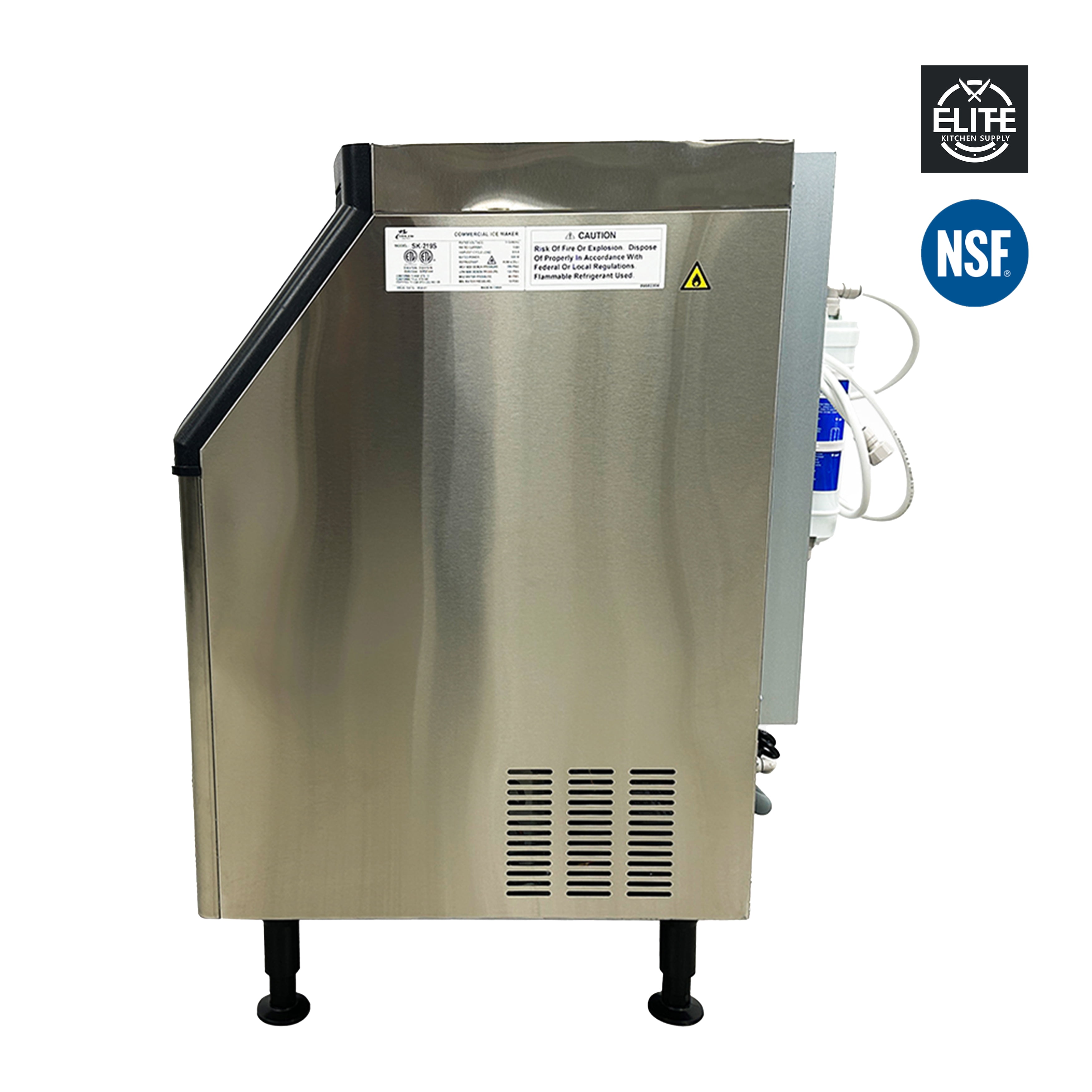 Commercial Ice Cube Maker Machine 219lbs 24hrs, 26'' Flip-up Door for Commercial Use, NSF ETL