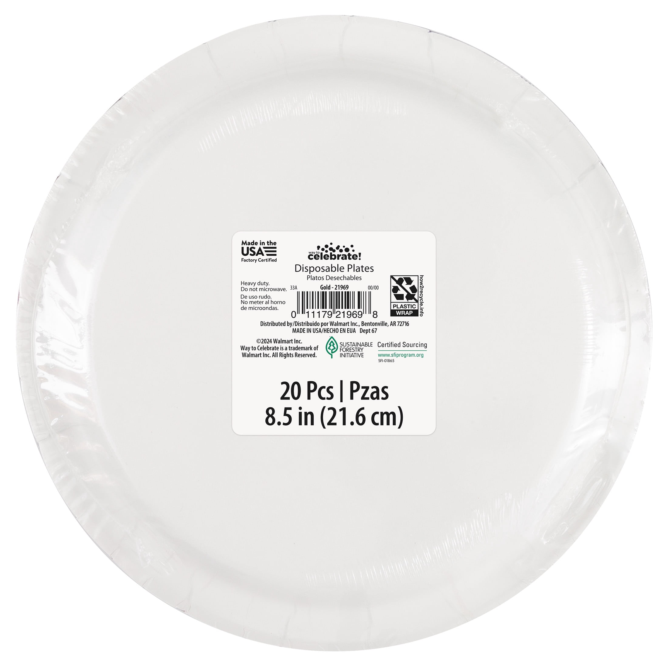 20CT 9IN Gold Dessert Paper Plates by Way To Celebrate