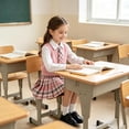 thumbnail image 4 of Girls 4 Piece Preppy Outfit Set, Long Sleeve Collared Shirt Knit Vest Plaid Tie Pleated Skort Uniform for Back to School Daily Outdoor Casual Wear(Pink,5-6 Years), 4 of 5