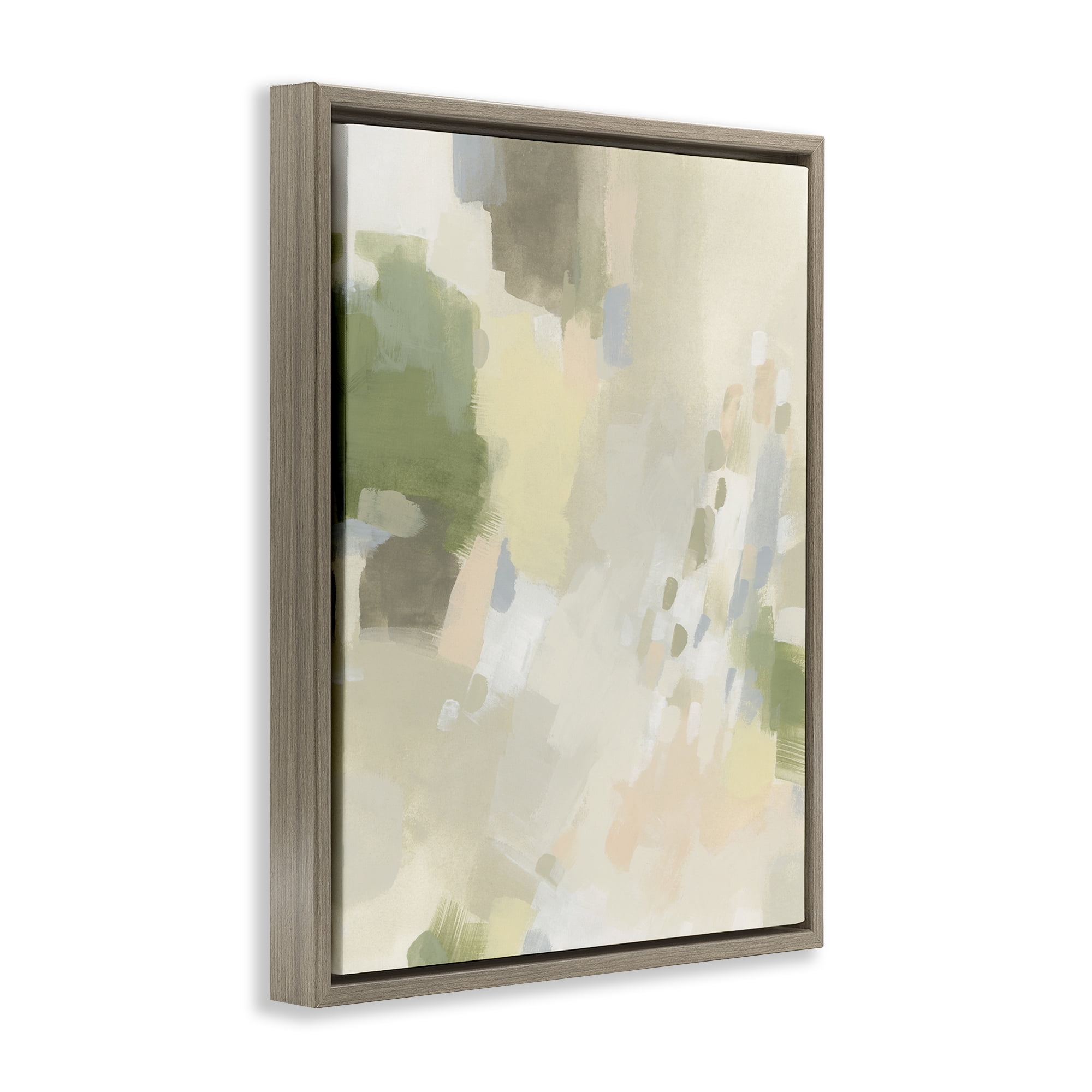 Stupell Industries Muted Abstract with Speckles Abstract Painting Brown Floater Framed Canvas Art Print Wall Art, 25 x 31
