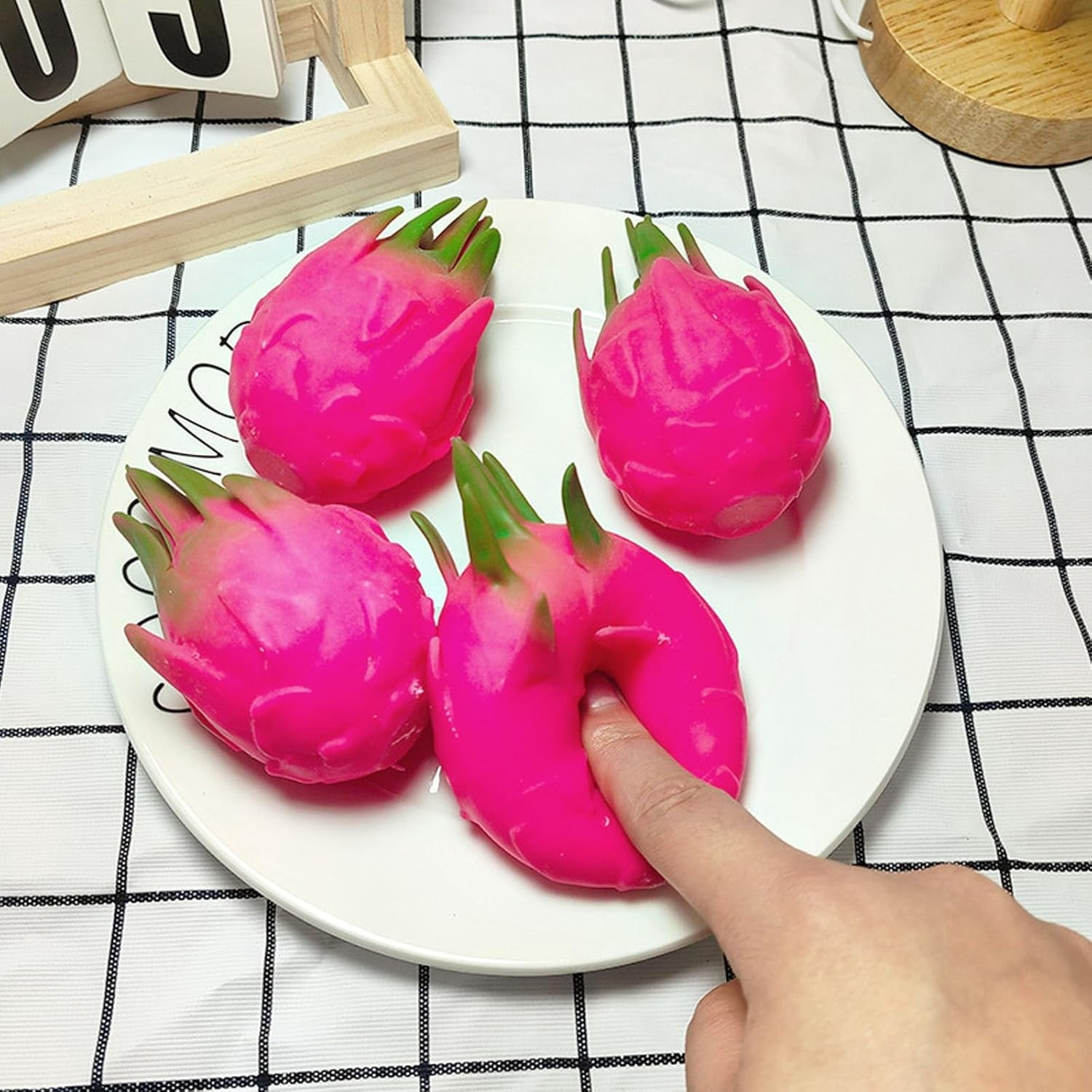 Dragon Fruit, Stress Relief Fidget Balls For Adults, Realistic Squeeze Dragonfruit, Slow Rising, Softy Material, Suitable For Everyone