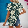 thumbnail image 4 of Whataatahia Camisa De Manga Corta De Gasa Mujer Estampado Floral Manga Corta Verano Cuello En V Suelto Y Pantalón Corto Casual Manga Top Verde S, 4 of 6