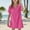 Hot Pink, variant on Girls Solid Color Casual V Neck Button Short Sleeve Dress Stretchy Comfortable Playwear Outfit For School Vacation Party Daily Wear Party Games Beach Vacation Play(Green,6Years)