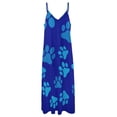 thumbnail image 5 of Blue pattern with doodle dog Puppy paws Footprints Sleeveless Dress summer dresses women Woman dresses, 5 of 6