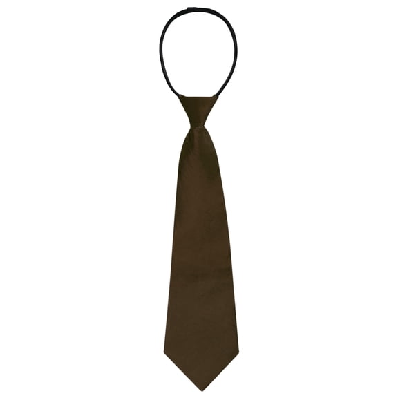 INSPIRE CHIC Father's Day Men's Pre-Tied Zipper Tie Solid Color Formal Casual Adjustable Wide Tie Brown 35cm/13.8'
