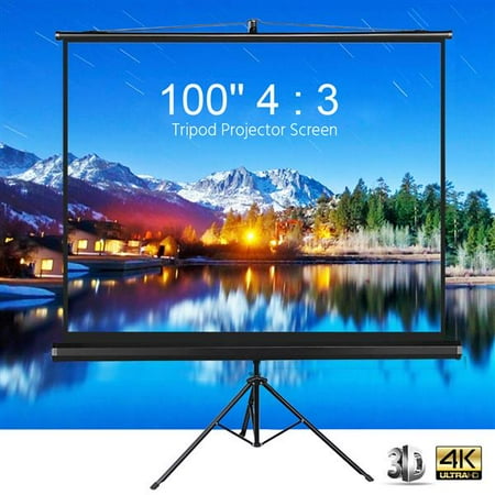 Insta De Projection Screen - Portable Indoor Outdoor Projector Screen, 100 Inch Diagonal Projection HD 4:3 Projection Pull Up Foldable Stand Tripod,for Home Theater Cinema Party Office Presentation