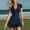 *Navy, variant on ClodeEU Women's Short Sleeve V Neck Mini Dress,Casual Ruffle Hem Flared A Line Dress Navy,Women's Plus L