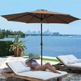 thumbnail image 4 of Devoko  9FT Patio Umbrella Outdoor Table Umbrella with 8 Sturdy Ribs, Brown, 4 of 7