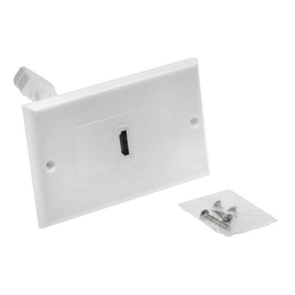 SF Cable 1-Port HDMI Wall Plate w/4" Pigtail Coupler