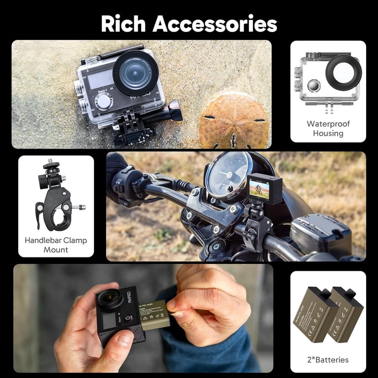 AKASO Brave 4 4K 20MP Ultra HD Action Camera, EIS, 100FT