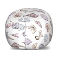 thumbnail image 1 of Sea Life Storage Toy Bag Chair, Repetitive Shells Nautical Sketches Illustration, Stuffed Animal Organizer Washable Bag, Small Size, Purple Multicolor, by Ambesonne, 1 of 3