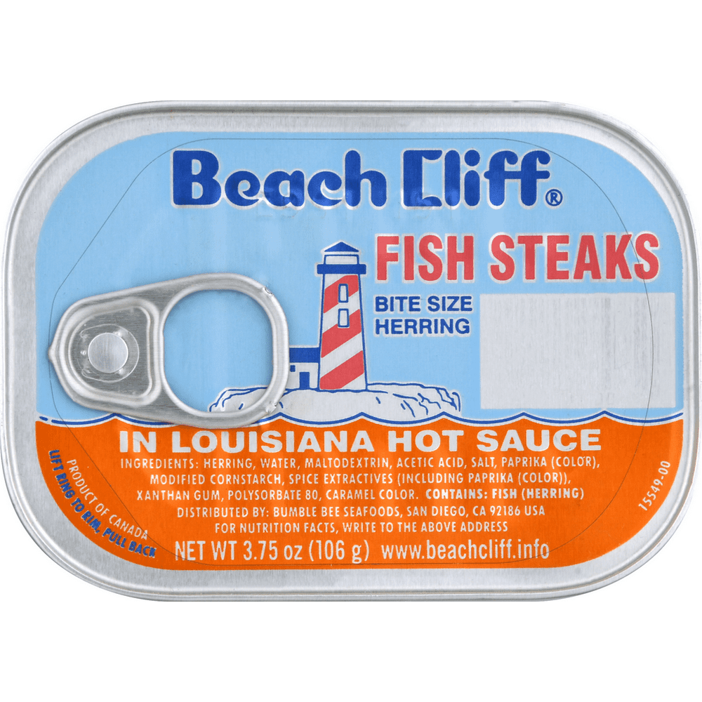 Beach Cliff Bite Size Fish Steaks in Louisiana Hot Sauce