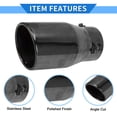 thumbnail image 4 of 1 Pc Slant Cut Exhaust Tip 1.6" - 3.0" Inlet 3.9" Outlet 7.3" Length Tailpipe Universal Car Bolt on Stainless Steel Titanium Tone Rear, 4 of 7