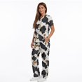 thumbnail image 3 of Yspwyqan Print Scrub Sets for Women, Western Cow Print V-Neck Scrub Top & Cargo Pants 2PCS, Stretchy Fashion Working Shirts with Pockets for Pet Grooming Healthcare Work, Size 2XL, 3 of 6