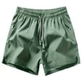 thumbnail image 3 of pstuiky Hombres bajos, Pantalones cortos transpirables con cremallera y bolsillos para hombre, de color liso, informales, para vacaciones Pantalones cortos de entrenamiento, 3 of 4