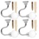 thumbnail image 1 of 4 Pcs Clear Crystal Wall Mounted Curtain Holdbacks Tassel Curtain Hook Multi Use Wall Hook Coat Hanger (Silver), 1 of 2