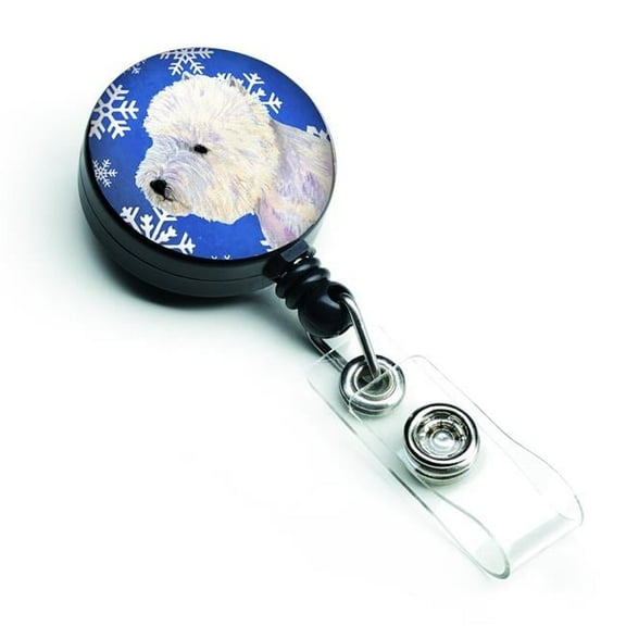 Westie Winter Snowflakes Holiday Retractable Badge Reel