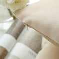 thumbnail image 2 of Phantoscope Soft Solid Square Velvet Decorative Throw Pillow Cover for Couch and Sofa, 12" x 20", Beige, 2 Pack, 2 of 7