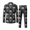 thumbnail image 6 of uikmnh Men's Gothic 3 Piece Suit Set, Jacket Vest and Pants, Dark Printed Formal Halloween Costume, Tailored Outfit for Themed Events and Parties,3XL, 6 of 6