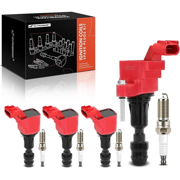 A-Premium Set of 8 Ignition Coil Pack and Iridium Spark Plugs Compatible with Chevrolet Equinox, Malibu, Captiva Sport, HHR & GMC Terrain & Buick LaCrosse, Verano, Regal & Saab 9-5 & Pontiac & Saturn