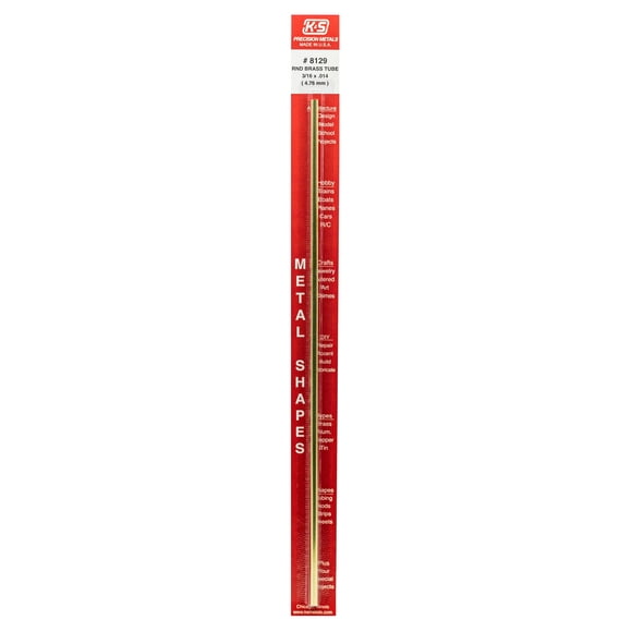 Tubo de latón K&S Precision Metals 8129, 4,76 mm OD, 30,48 cm