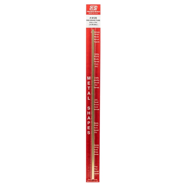 Tubo de latón K&S Precision Metals 8129, 4,76 mm OD, 30,48 cm