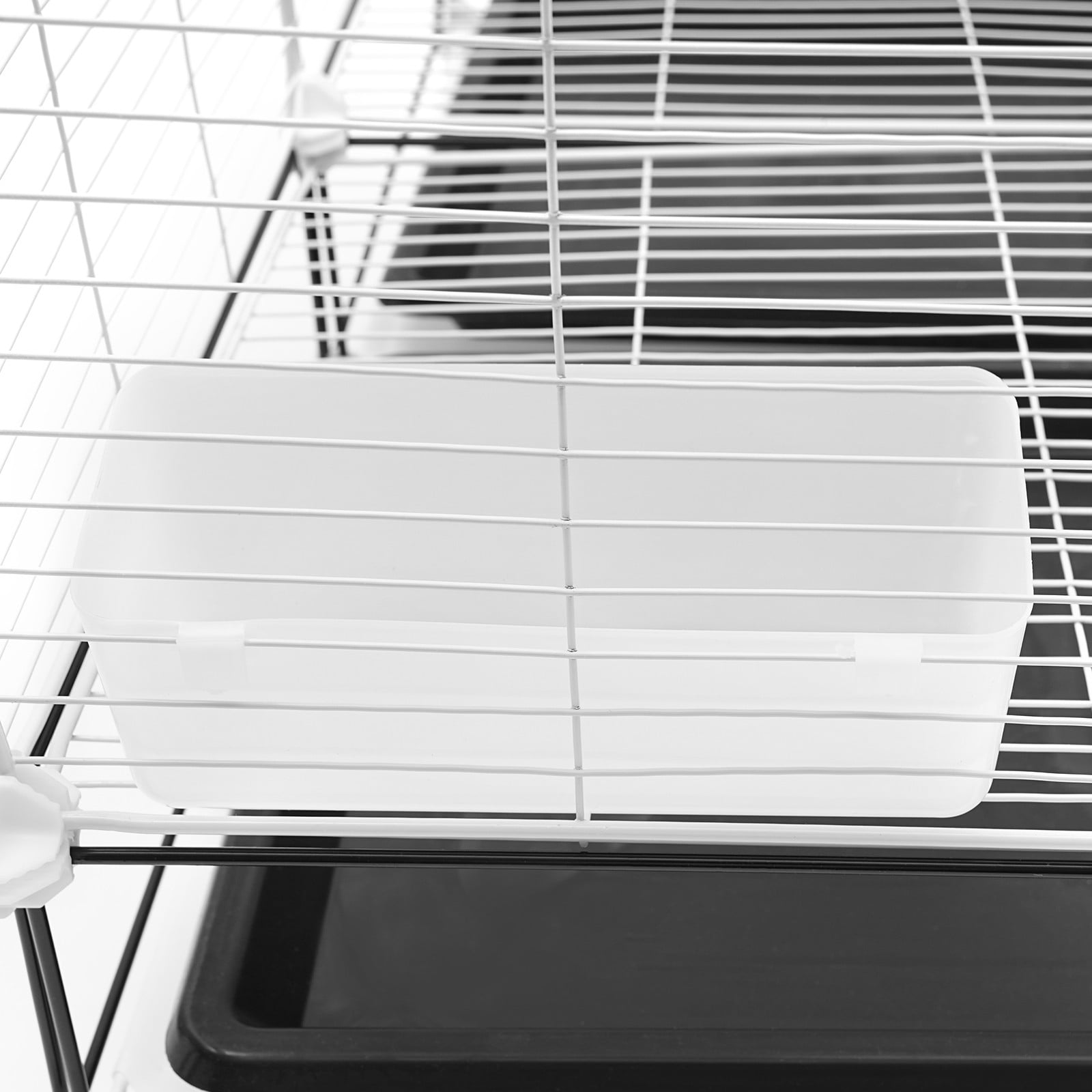 Large Bird Cages, 29.5x14.6x49.2 Inch Iron Mesh Aviary with Stand & Rolling Wheels, 3-Story Easy Assembly Breeding Cage for Parrot Canary Lovebird Finch, Removable Tray & Feeder