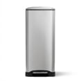 thumbnail image 5 of Home Zone Living 13 Gallon Slim Dual Compartment Kitchen Trash Can with Step Pedal and Soft-Close Lid, Stainless Steel, Silver, 5 of 10