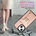 thumbnail image 2 of Dteck for Apple iPhone 14 Plus Zipper Pocket Case, Flip PU Leather Wallet Crossbody Shoulder Strap Lanyard Case with Credit Card Holder Women RFID Blocking Protective Purse Cover, rosegold, 2 of 6