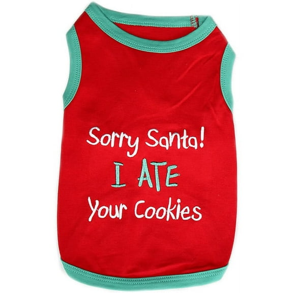 Parisian Pet Dog Clothes SORRY SANTA I ATE YOUR COOKIES T-Shirt