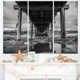 thumbnail image 1 of Grand Pont en Bois Noir et Blanc - Impression sur Toile Pont de Mer, 1 of 1