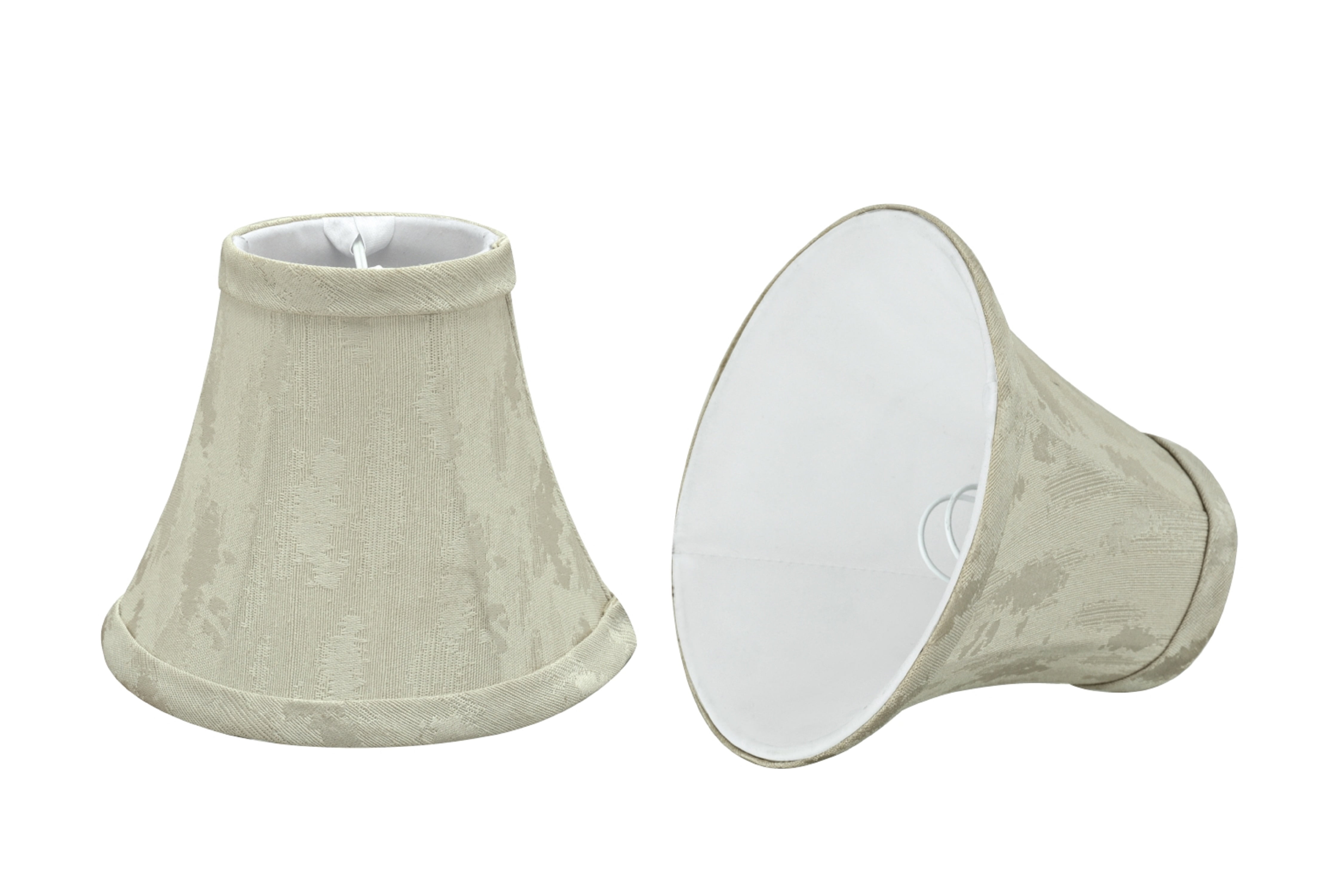 Butter Crème Jacquard Fabric Bell Lamp Shade Set of 2