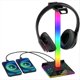 thumbnail image 1 of Soporte para Auriculares para Juegos Luz RGB con Dos Puertos USB Luz de Soporte para Auriculares Táctil de Audio de 3,5 mm, 1 of 5