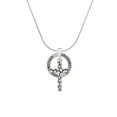 thumbnail image 2 of Delight Jewelry Silvertone Pebble Cross Silvertone Grandmother Ring Charm Necklace, 18", 2 of 4