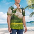 thumbnail image 2 of Lsque Horse Rearing Up In The Field pattern Hawaiian Shirt for Men, Unisex Summer Beach Casual Short Sleeve Button Down Shirts-Small, 2 of 9