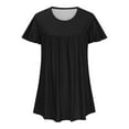 thumbnail image 5 of Fanxing Womens Plus Size Tops Pleated Tunic Blouses Summer Ruffles Short Sleeve Tshirts for Women Flowy Casual Tees Shirts Black,XXL, 5 of 6