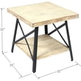 thumbnail image 3 of Emerald Home Chandler Whitewash and Steel Gray 24" Solid Wood Top End Table, 3 of 6