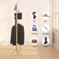 thumbnail image 6 of stusgo Coat Rack Freestanding,Wooden Coat Tree with 8 Hooks and 3 Adjustable Section Height （Log）, 6 of 8